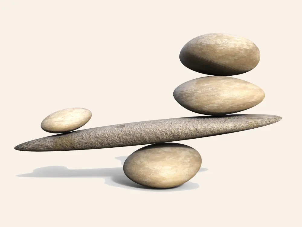 Balanced zen stones symbolizing emotional stability and mindfulness in therapy